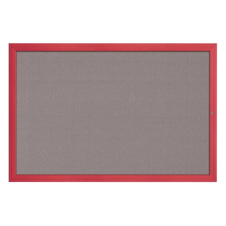 United Visual Products Hinge-less Radius Corkboard, 24"x36", Satin Alum Frame/Cloud UVEB2436R-SATIN-CLOUD